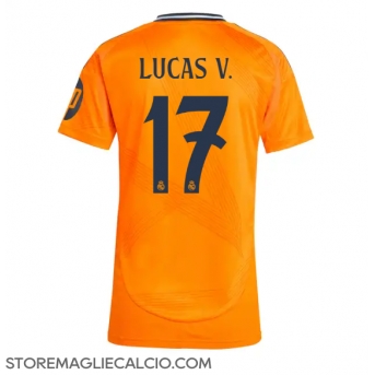 Real Madrid Lucas Vazquez #17 Maglia Gara Trasferta Repliche 2024-25 Donna Maniche Corte